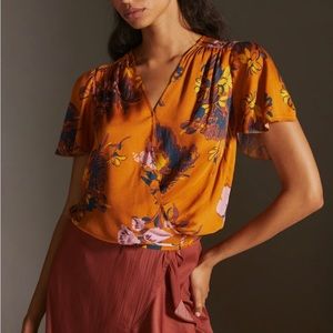 Anthropology TINY Venus Knit Wrap Top